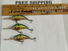 LOT OF 3 Bill Dance Jimmy Houston Excalibur Body Fat Free FRY CRANKBAITS TACKLE