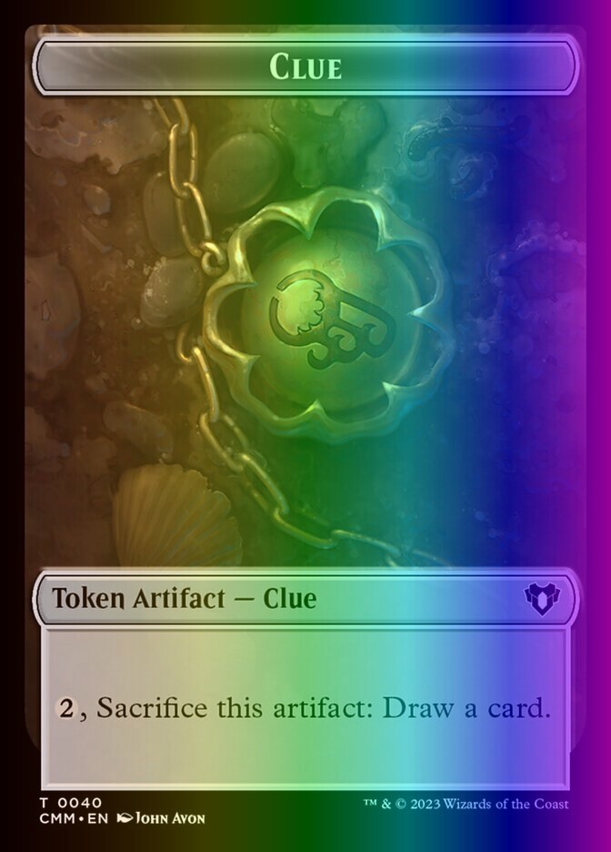 MTG Token - Clue // Elephant (40/1455) Commander Masters LP FOIL