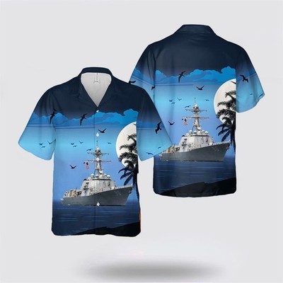 Us Navy USS Bainbridge DDG 96 Destroyer Hawaiian Shirt 8211 Gifts For Navy Sold
