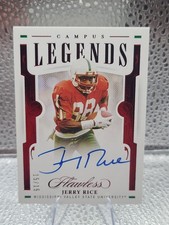 2021 Panini Flawless Campus Legends Jerry Rice On Card Auto /15 Bookend #CLS-JR
