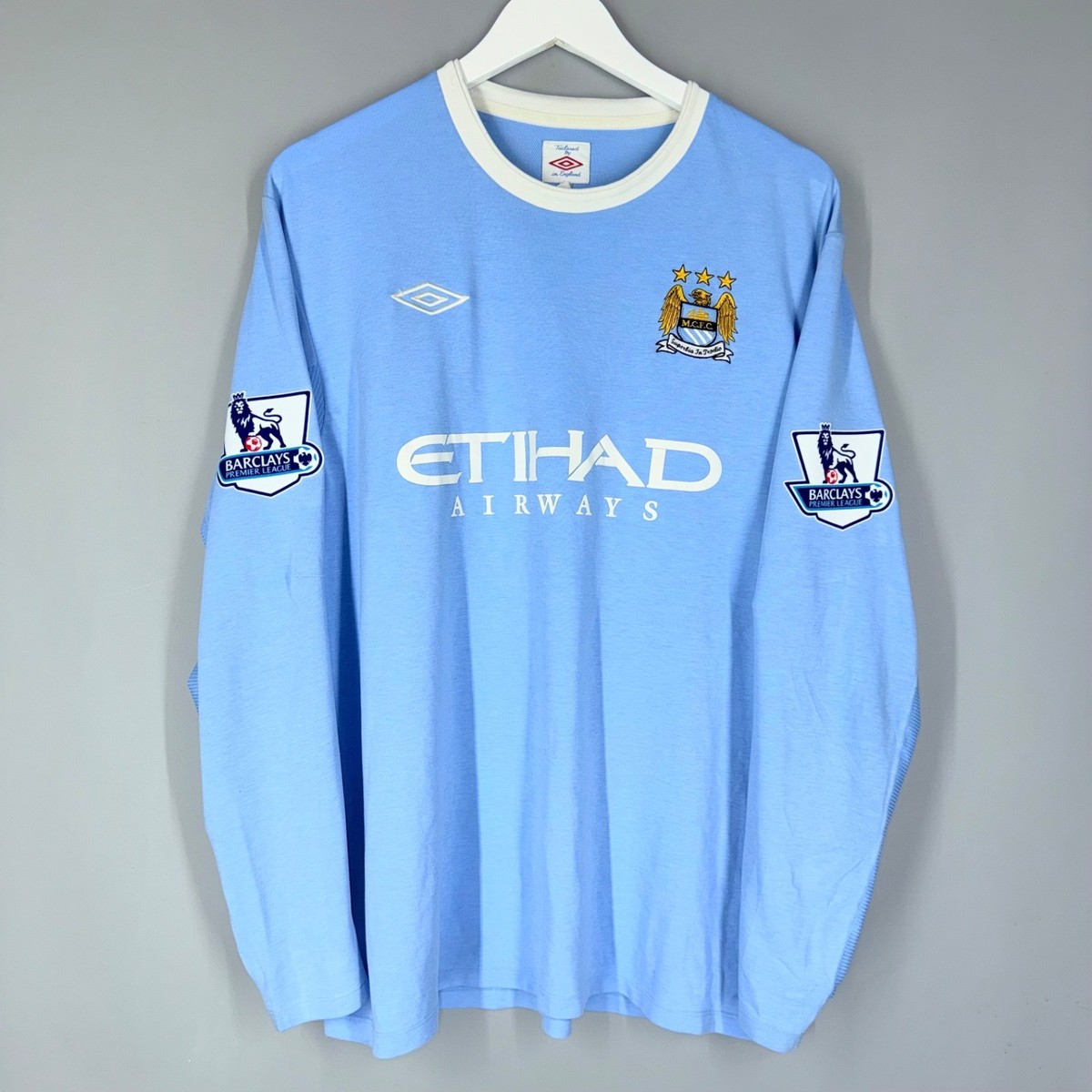 MANCHESTER CITY 2009 2010 HOME SHIRT JERSEY LONG SLEEVE UMBRO #10