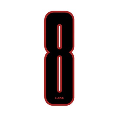 Haro - Stadium plate number #8 decal - Black Red