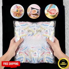 100pc Disposable Food Cover Plastic Wrap Elastic Self Sealing Bowl Plate Cover