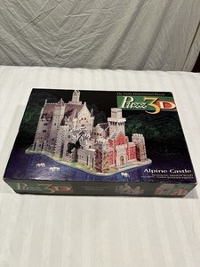 Puzz 3D Alpine Castle 1000 Piece Puzzle Super Challenging Vtg 1994 open box