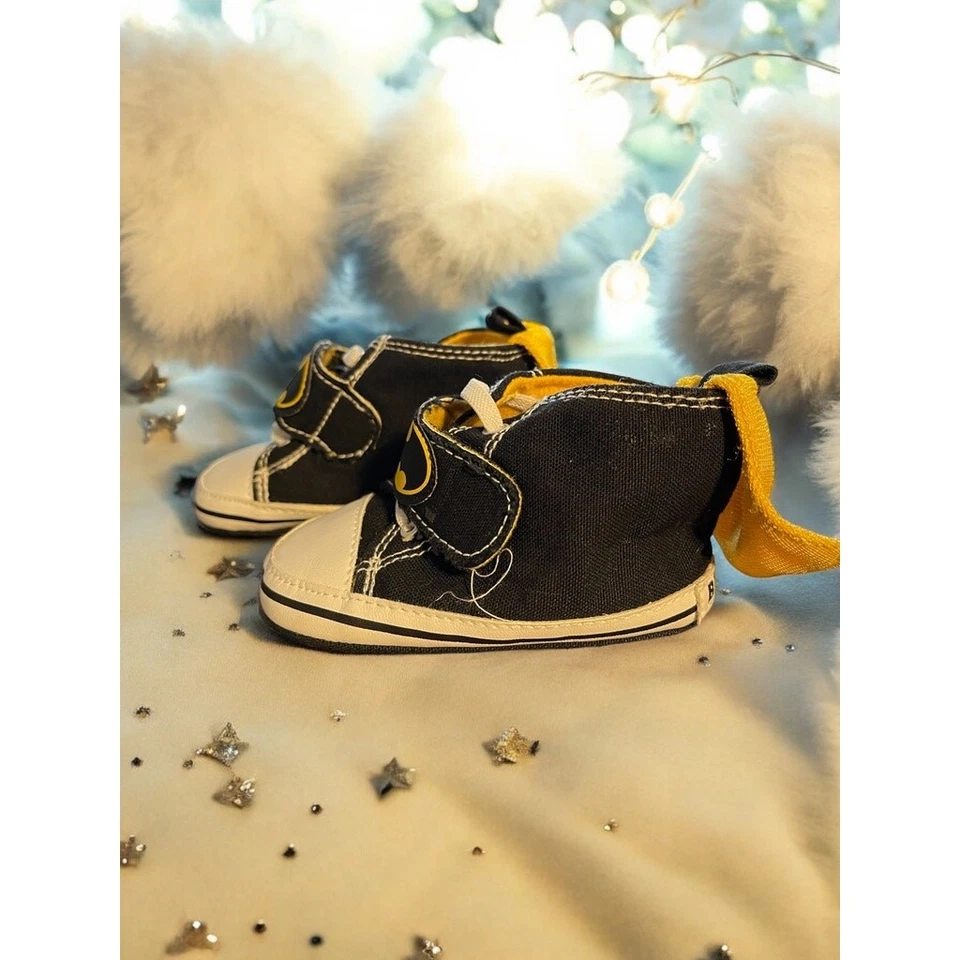 Batman Baby Infant Soft Shoes S15 Months DC Comics Black Yellow NEW Foto 2 de 4