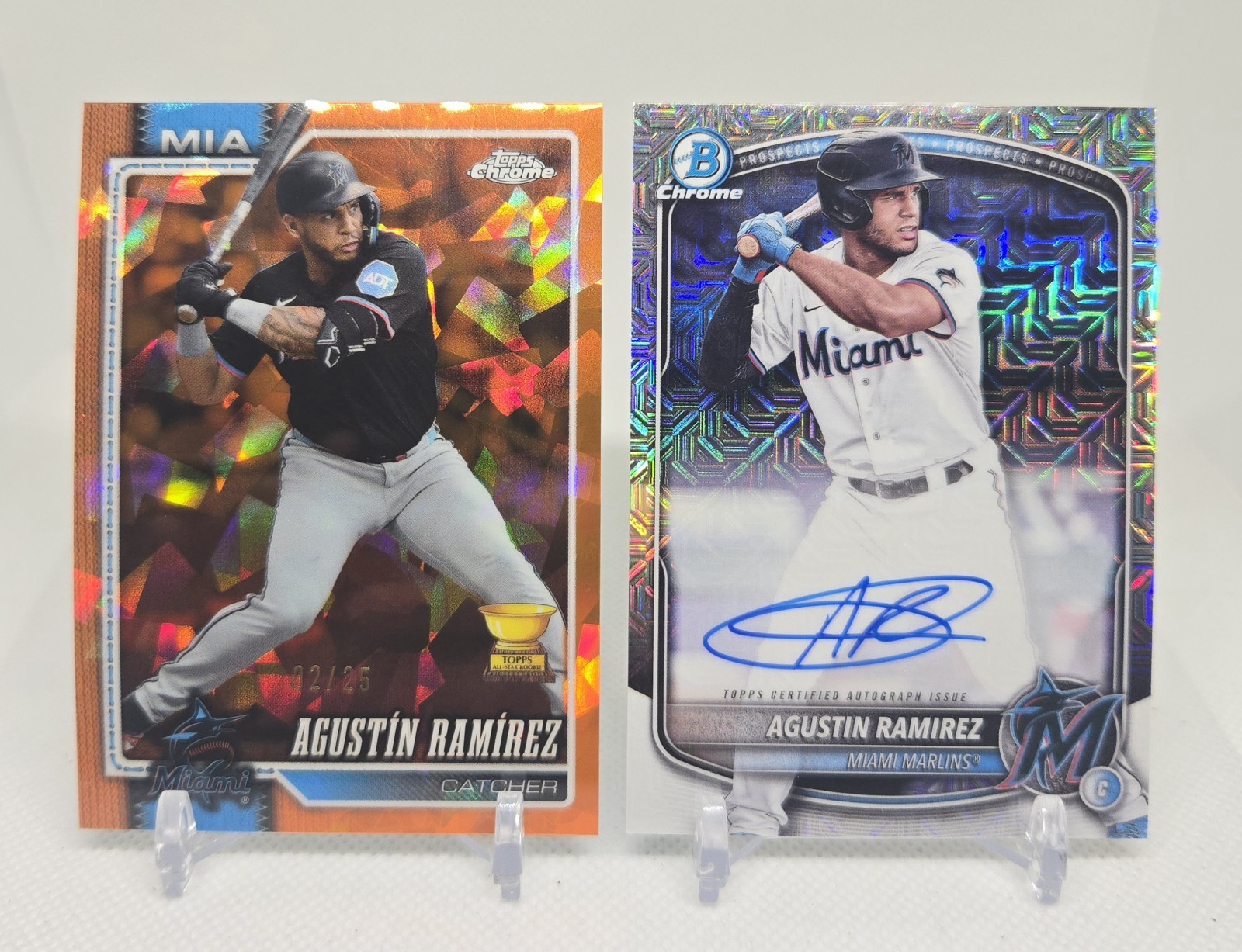 Agustin Ramirez 2026 Topps Chrome Sapphire ORANGE #d 02/25 + Bowman MOJO Auto