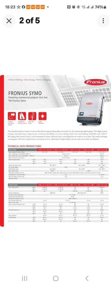 Inversor de energía solar 3 fases, 15.000 W Foto 4 de 4
