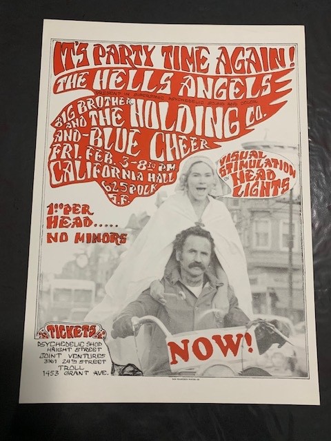 Hells Angels Big Brother and the Holding Company 2nd Printing SF poster company