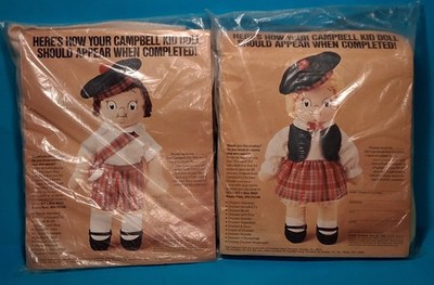 CAMPBELL KID STOFFPUPPE SET JUNGE & MÄDCHEN KONVOLUT VINTAGE NÄHEN BASTELN VERSIEGELT DOUGLAS