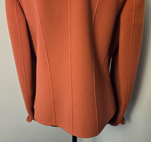 Talbots Burnt Orange 100% Wool Open Front Blazer Classic Preppy Career Size 8 - Picture 7 of 12
