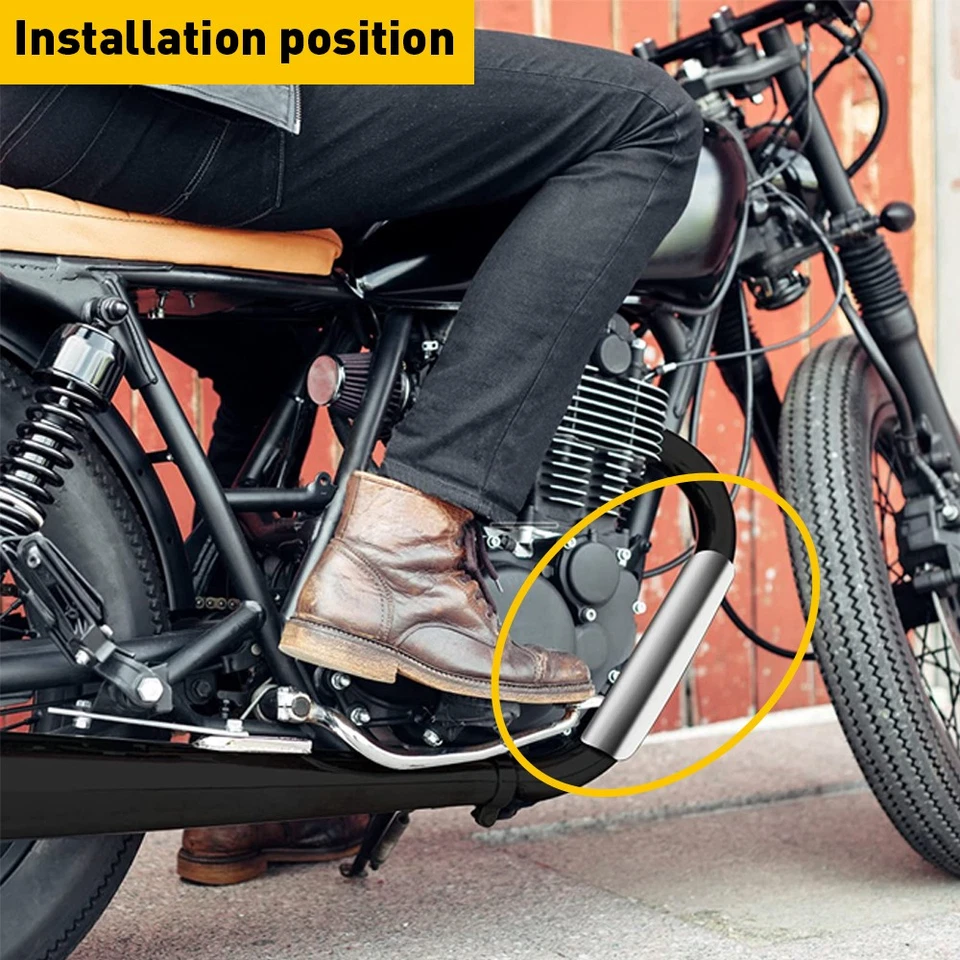 Cubierta protectora térmica tubo silenciador escape cromo universal para moto aluminio Foto 2 de 4