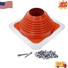 Metal Roof Pipe Flashing Boot, High-Temp Silicone Fit 6"–11" Pipes