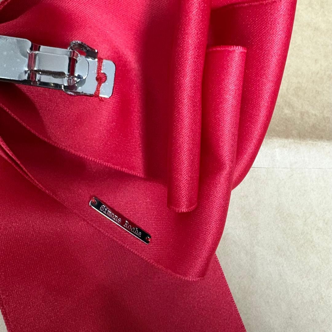 Simone Rocha H&M Red Ribbon Barrette Hair Accessory Used thumbnail 9