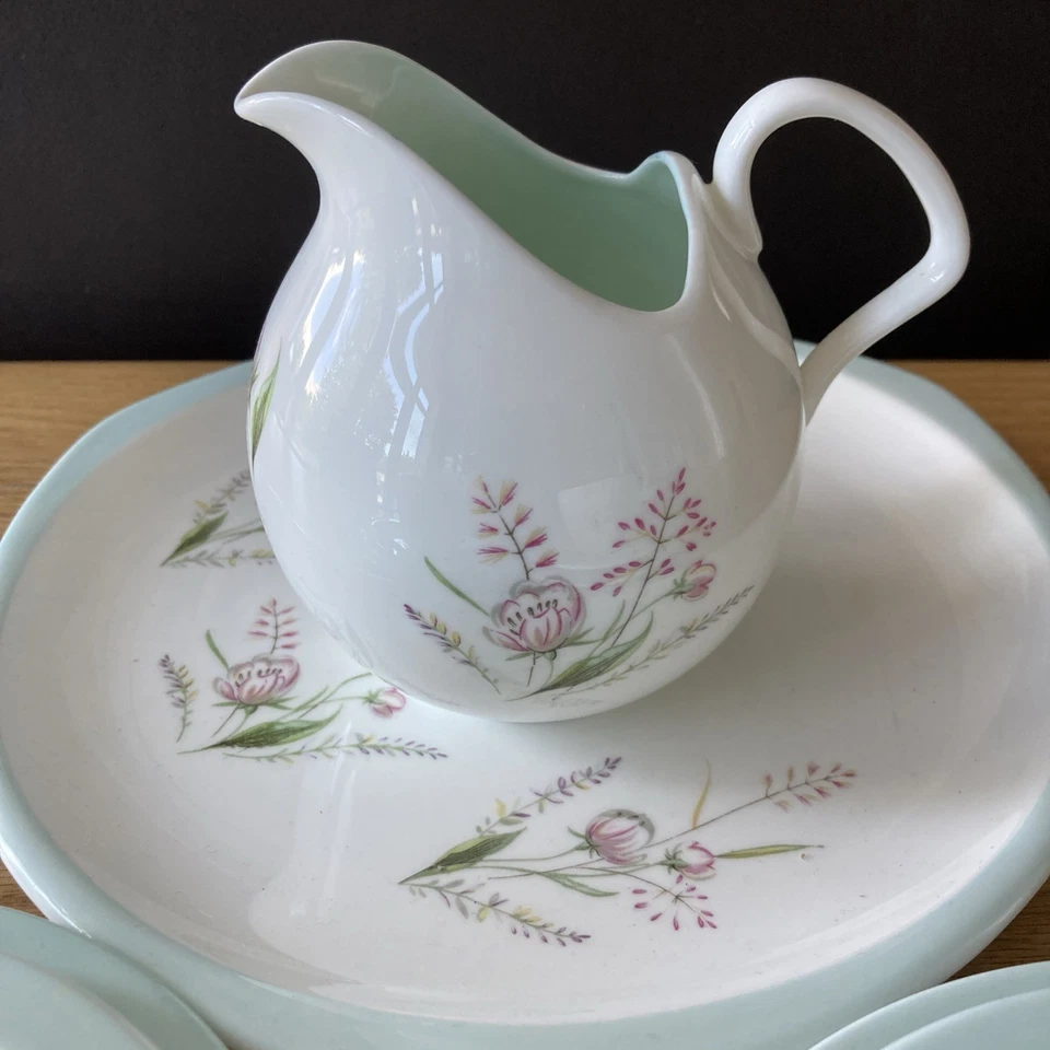 Foley Springtime tea set For 2! Bone china Aqua Pastel floral - Изображение 4 из 4