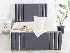 Esupasaver Beautiful Demir Gas Lift Ottoman Storage Bed Frame Soft Velvet