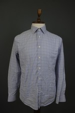 Eton Purple  White Gingham Check Slim Fit Long Sleeve Dress Shirt Size 41 / 16