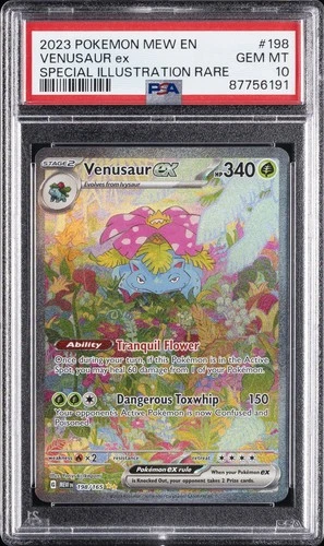2023 POKEMON MEW EN-151 SPECIAL ILLUSTRATION RARE #198 VENUSAUR EX PSA 10