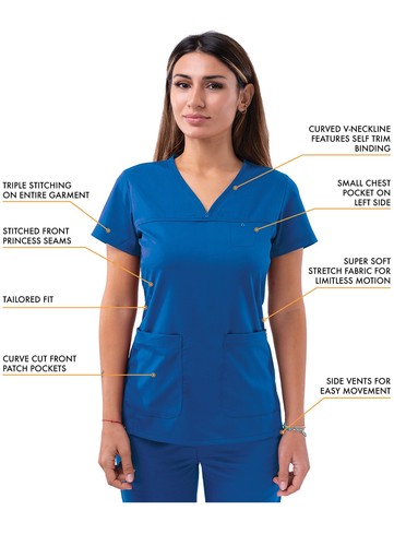 Adar Pro Movement Booster Women Sweetheart V-Neck Scrub Top & Scrub Pants - Picture 52 of 224