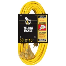 50 ft. 12/3 SJTW Multi-Outlet (3) Outdoor Heavy-Duty 15 Amp Contractor Extension