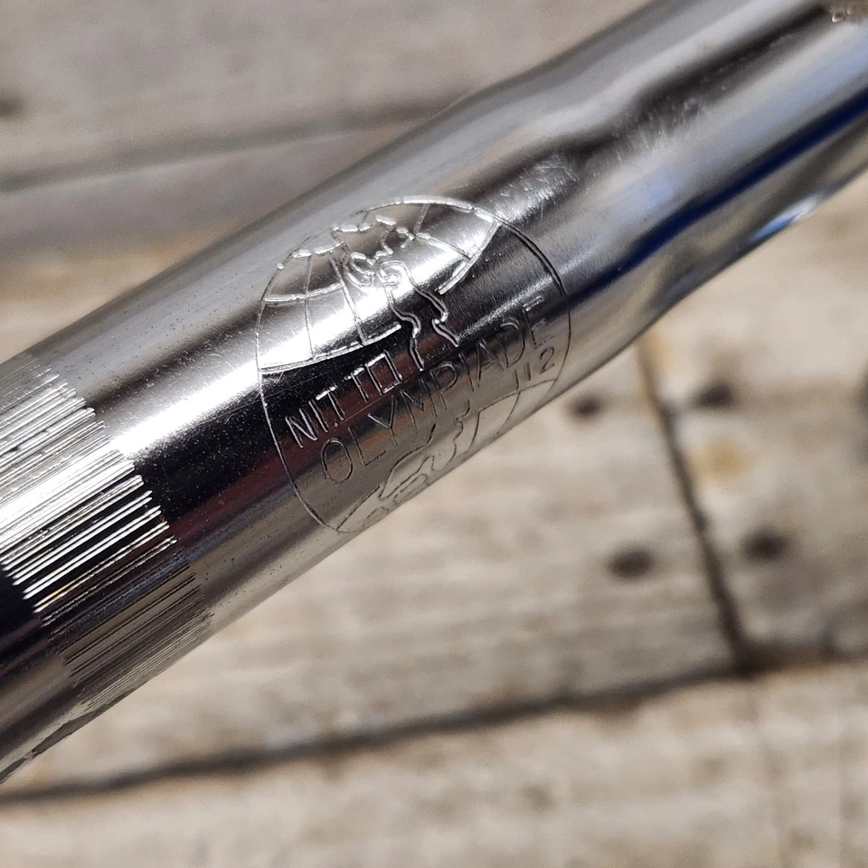 Manillar NITTO Olympian de acero cromado 25,4 abrazadera 15,5 ancho carretera años 70 Foto 4 de 4