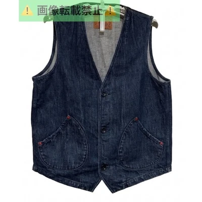 MOMOTARO JEANS Denim Vest Dark Indigo Aizome Momotaro Oni Patch LL - Image 1 of 4
