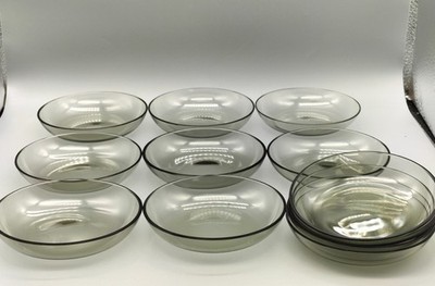 Kleine  Dip Konfekt Schälchen 12 Stück mundgeblasenes Rauch-Glas  Bauhaus Design