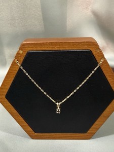 Authentic Dainty Yellow Gold Plated Chain and gem stones pendant 16 inches