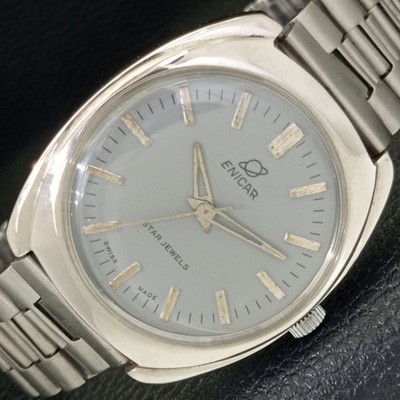 AUTOMATIK ENICAR SWISS HERREN GRAUES ZIFFERBLATT UHR a431426-b