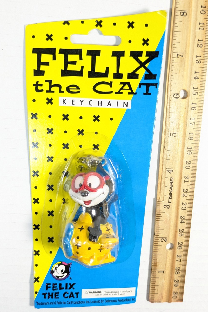 Vintage Felix the Cat Airplane Figure Key Chain In package