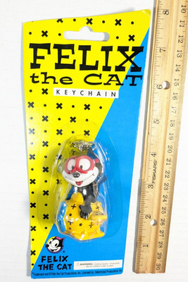 Vintage Felix the Cat Airplane  Figure Key Chain In package sunkisses