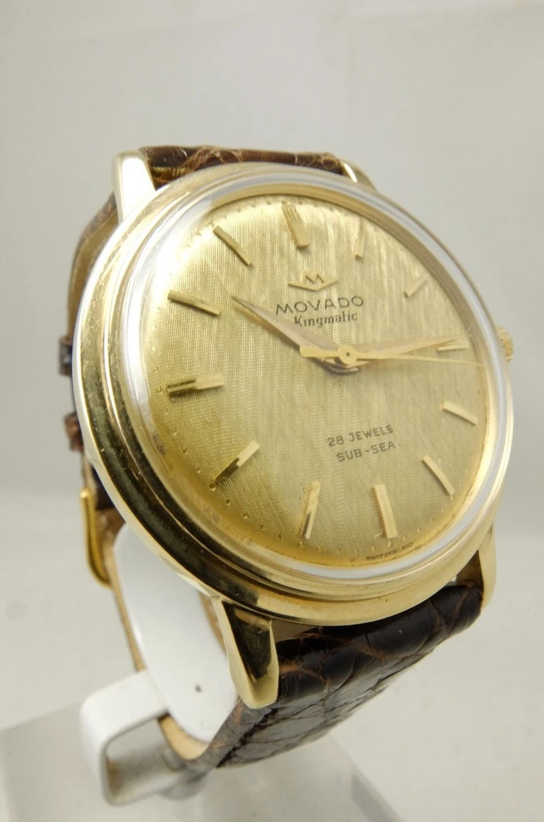 MOVADO VINTAGE 1960s 14K GOLD SUB SEA KINGMATIC AUTOMATIC WATCH 40531