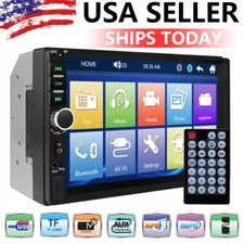 7" Double 2 DIN Car Stereo Radio MP5 Touch Screen Bluetooth FM for Apple/Android