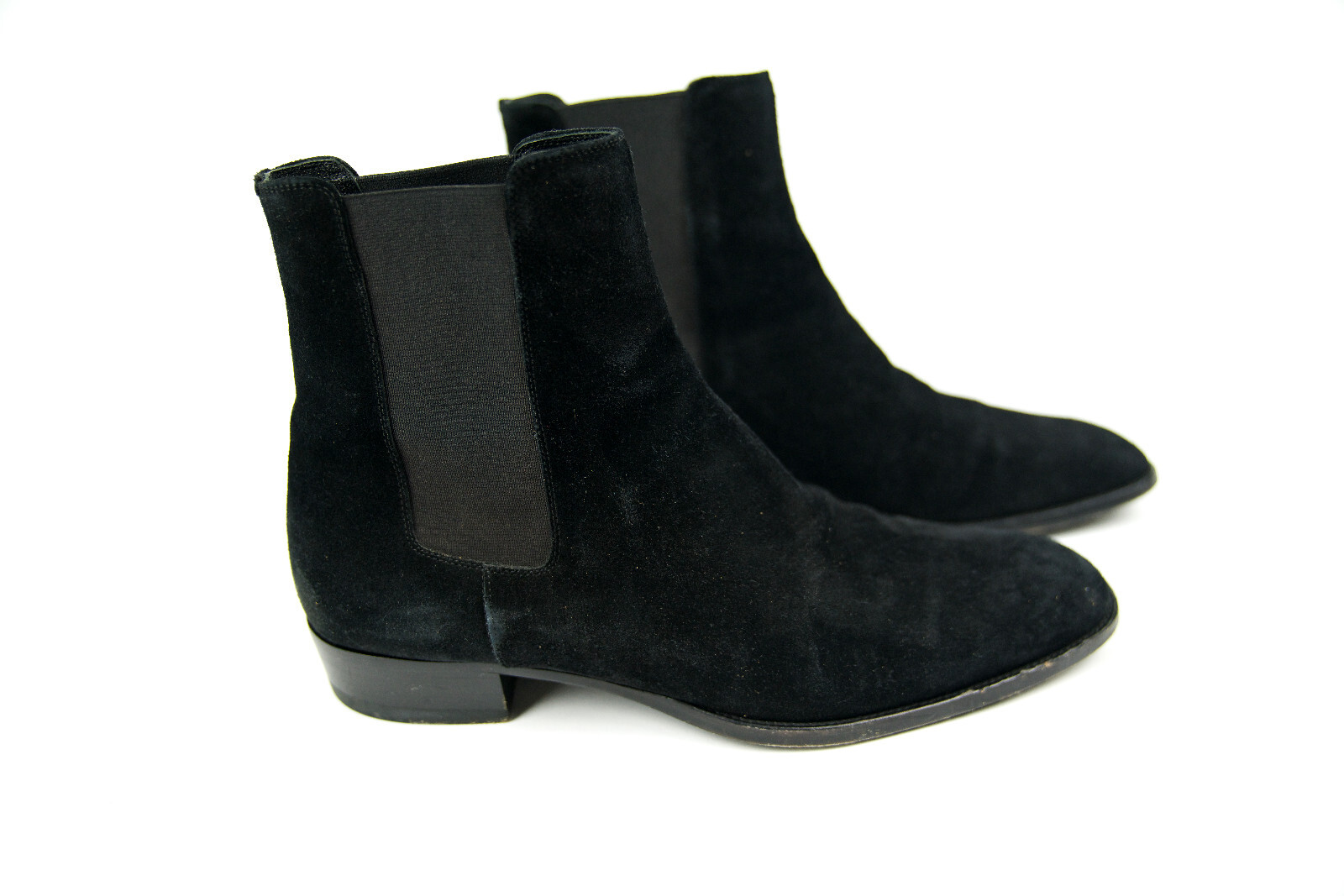 Stivali uomo SAINT LAURENT PARIS Wyatt 30 Chelsea nero velluto master pelle 43