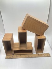 Wood Organizer Boxes 5 Unfinished 5-1/2 X 2 X 2-7/8 No Tops