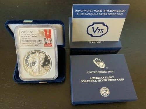 2020 W End of World War II 75th Anniversary Silver Eagle V75 NGC PF70 ULTRACAMEO