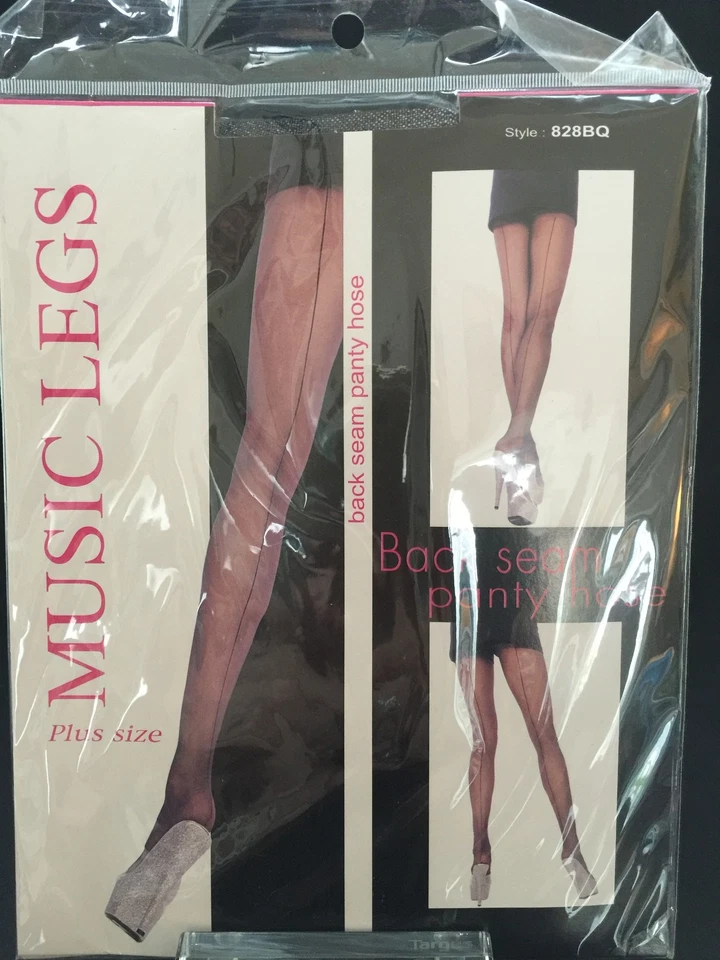 MUSIC LEGS Feinstrumpfhose, Plus Size, Gr.XL, 48-50, schwarz mit Naht, Neu, OvP - Bild 2 von 2