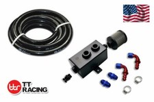Square Style 1l Oil Catch Can Tank Kit An10 Baffled W Fittings Fuel Hose