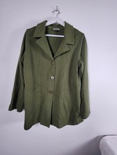 Blair Womens Three-Button Blazer Jacket Green Long Sleeve Pockets Career Office