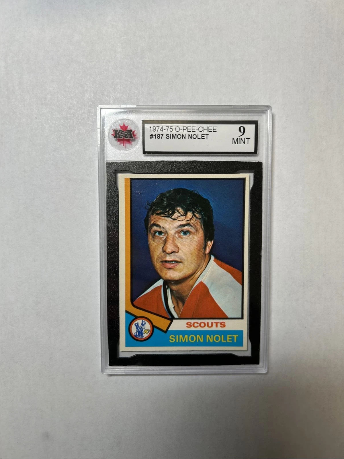 1974-75 O-Pee-Chee Simon Nolet (PP). #187 KSA 9