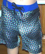 NEW Hurley 12 Months black blue board polkadot boys swim trunk shorts swimsuit