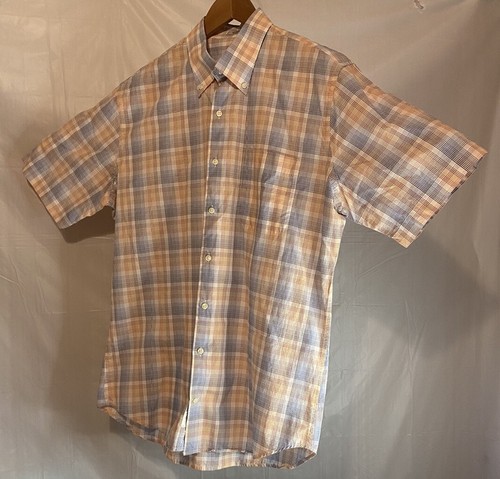 Herren Peter Millar 100% Baumwolle kariertes Kurzarm Button Down Hemd - Größe L - Bild 2 von 8