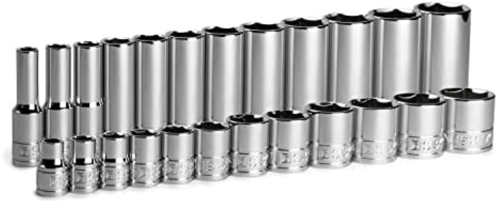 Kit Bussole Capri Tools 3/8" Chrome SAE | 24 Pz con Rail in Alluminio