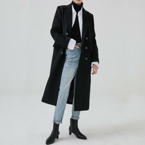 Winter Women's Long Trench Coat Double-breasted Windbreaker Blazer - Photo 1/12