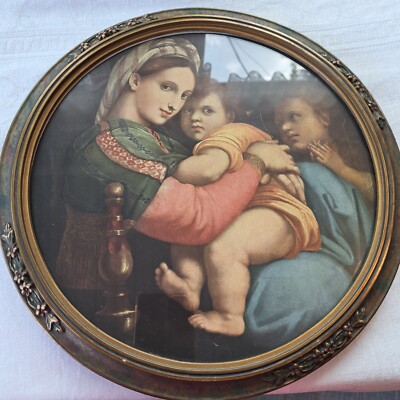 Antique Art Print Mondonna Della Seggiola by Raffaello Sanzio framed print