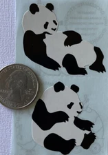 BLACK & WHITE PANDA BEAR Stickers (2pc)Mrs.Grossman's•Chinese•Giant•Red •Bamboo