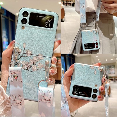 For Samsung Galaxy Z Flip 3 5g Cute Flowers Crossbody Lanyard Phone Case Cover Ebay