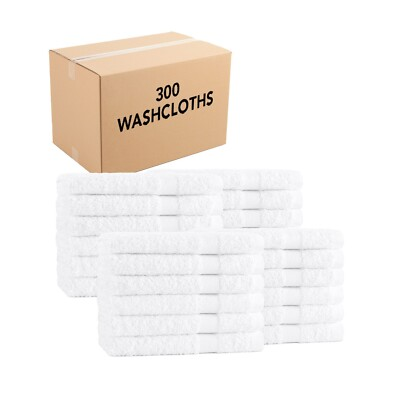 #ad #ad Admiral Hospitality Washcloths 12x12 Bulk Case of 300 White Cotton Blend $199.99