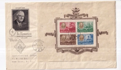 Hungary, Franklin Delano Roosevelt First Day Cover