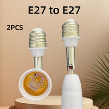 Set of 2 E27 to E27 Lamp Socket Extenders  180-Degree Flexibility  Designed to