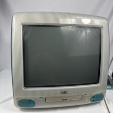 1998 iMac G3 Teal Blue Mac OS w Keyboard Mouse Printer Tested Working Great
